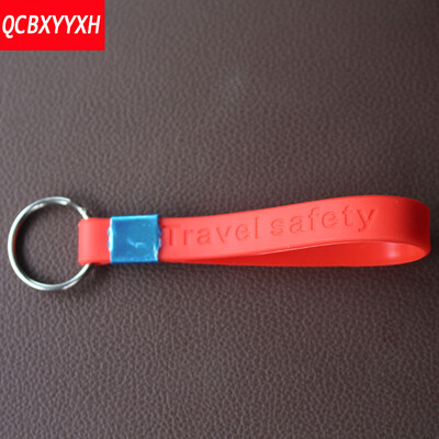 

Silicone Braided Woven Rope Double Rings Fit DIY bag Pendant Key Chains Holder Car Keyrings Men Women Keychains