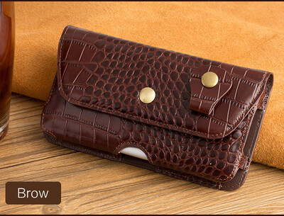 

Genuine Leather flip Case For iPhone 6 7 8 Plus X Crocidile Texture Hip Hanging package Phone Bags Wallet