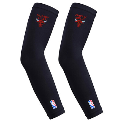 

NBA Basketball Arm Bracers Sports Protector Elastic Pressure Arm Extended Luminous Breathable Elbow Arm 2 Only Base Black  / L