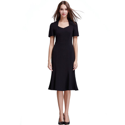 

POPBASIC Womens Vintage Retro Office Work Cocktail Party V neck Fishtail Dress
