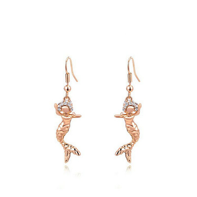 

Yoursfs® 18K Gold Plated Crystal Mermaid Hook Earrings Womens Fashion Jewelry
