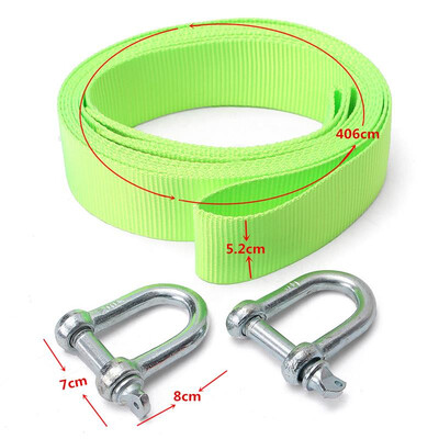 

4m 5Ton Cable Strap Green Racing Car Towing Rope Высокопрочный синтетический канат с крючком для тяжелого автомобильного ремня без