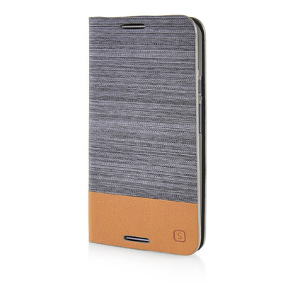 

MOONCASE Canvas Design Leather Side Flip Wallet Pouch Stand Shell Back ЧЕХОЛ ДЛЯ Motorola Moto X / X+1 XT1097 Dark Brown