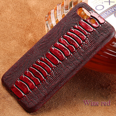 

Genuine Leather Phone Case For Gionee S10 Case Ostrich Foot Texture Back Cover For M6 Plus Case