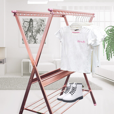 

Pinmai luxury aluminum drying rack retractable drying rack floor folding clothes rail X-type double pole telescopic outdoor balcony cool rack drying rack