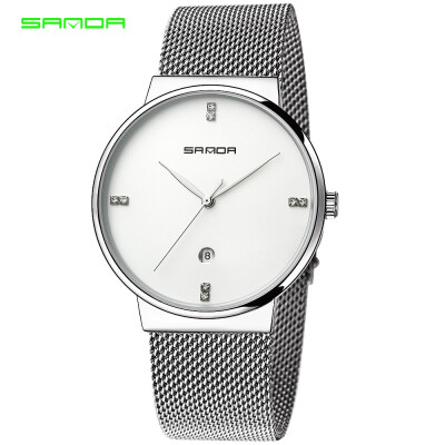 

SANDA Luxury Brand Men Watch Ultra Thin Stainless Steel Clock Male Quartz Sport Watch Men Waterproof Casual Wristwatch relogio