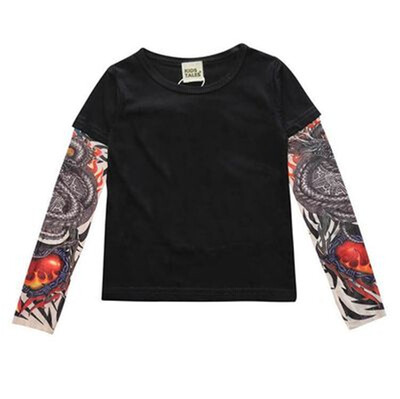 

2018 Boy Clothes Cotton T-shirt Long Sleeve Children Tee Shirts Novelty Tattoo Sleeve Baby Girl Tops Spring&autumn KidsTop