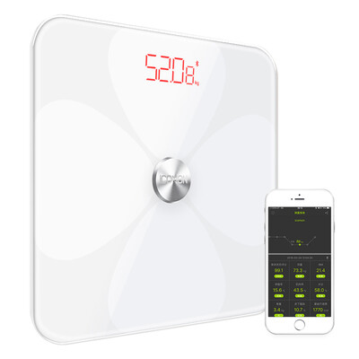 

ICOMON i90 Intelligent Body Grease Scale ITO Metal Coating 24 Items Body Data APP Measurement Fat Electronic Scale Weight Scale Fat Scale White