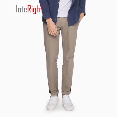 

INTERIGHT casual pants mens cotton classic straight pants khaki 36