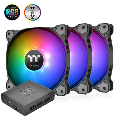 

Tt Thermaltake Pure Plus 12 LED RGB chassis fan 12cm fan 3 168 million color digital control box voice control color synchronization