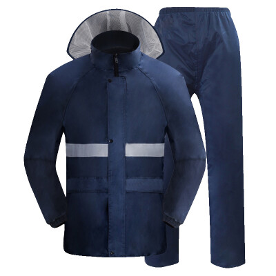 

Yuhang YUHANG self-operated double-layer luminous type split adult men&women set raincoat rain pants poncho big hat  navy