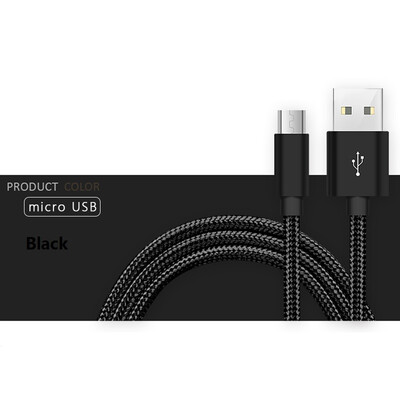 

1M Кабель для передачи данных Micro USB USB 2.0 Кабель зарядного силового кабеля USB для быстрой зарядки USB-кабель с нейлоновой о