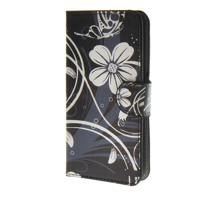 

MOONCASE Flower style Leather Side Flip Wallet Card Slot Stand Pouch чехол для LG Leon 4G LTE / C40 a10