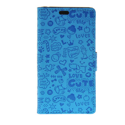 

MOONCASE Cute Little Witch Leather Side Flip Wallet Card Holder Stand Pouch ЧЕХОЛ ДЛЯ Sony Xperia Z3 Blue