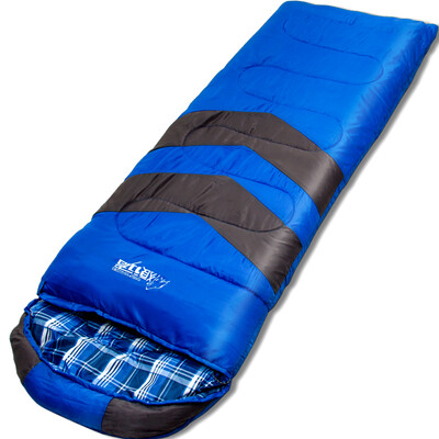 

Wolf walker outdoor sleeping bag mountaineering camping warm cold stitching single envelopes thickening cotton sleeping bag 165 blue
