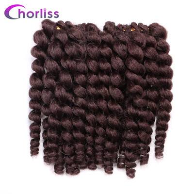 

Chorliss 8 40g Jumpy Wand Curl Twist Crochet Braid Jamaican Bounce Synthetic Braiding Hair High Temperature Fiber TBrown Color
