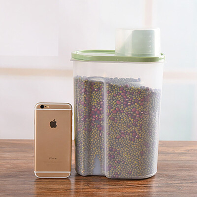 

Wanshijia plastic sealed cans kitchen large food storage storage tanks grain cans JD-NG-23 dark green