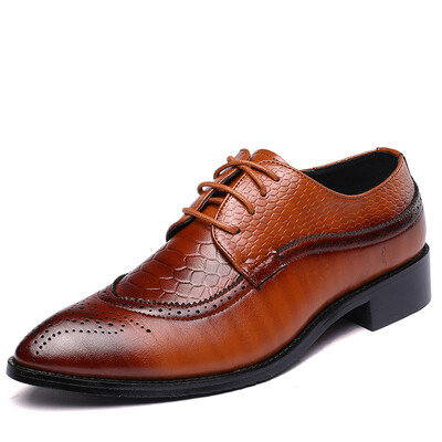 

JUQI Business Men Oxford Genuine Leather Shoes