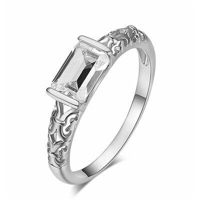 

High Quality CZ Diamond Rings Rose Gold Color Fashion Brand Retro Crystal Jewelry For Women R367