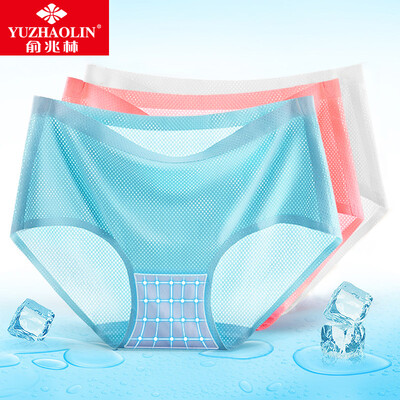 

Yu Zhaolin Ms underwear seamless breathable mesh summer thin section triangle underwear 3 boxed ice silk no trace 3 pieces L