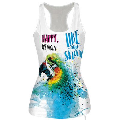 

2018 Europe&the new wild casual vests digital printing in the long section of the Slim vest