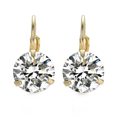 

Yoursfs Round Crystals Hoop Earrings For Women Leverback Earring Wedding Party Gifts