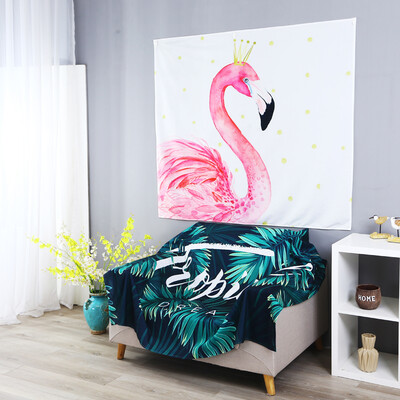 

Yuan Yuan ins Nordic bedroom decoration cloth wall tapestry flamingo wall blanket tarpaulin background cloth 130150
