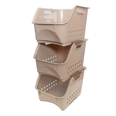

Maybelline large multi-layer stackable shelf rack kitchen vegetable&fruit storage basket storage shelf 3 Pack
