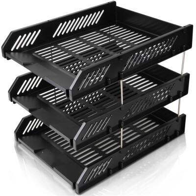 

Effective (deli) 9209 durable three-tier file holder / file tray / file box black