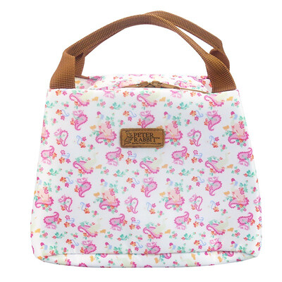 

Bears Rabbit Peter Rabbit Floral Preserved Lunch Box Pouch Bag Multifunctional Portable Cool Insulation Bag White Floral