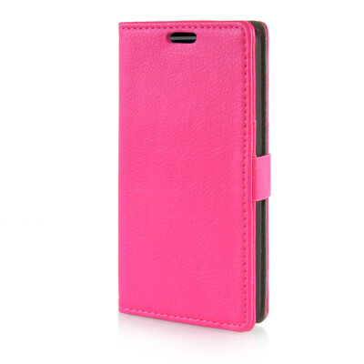 

MOONCASE Litch Skin Leather Side Flip Wallet Card Slot Pouch Stand Shell Back ЧЕХОЛ ДЛЯ LG G3 Stylus D690 Hot pink