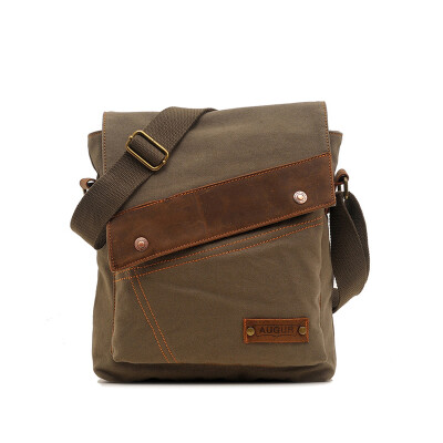 

Retro Mens Messenger Bag Canvas Bag With Leather Casual Shoulder Bag High Quality Small Men Bag