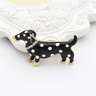 

Lucky Zodiac Animal Famous Spotted Dog Brooch Pin Up For Women Rhinestone Enamel Animal Brooches Broches Crystal Jewelry Pins