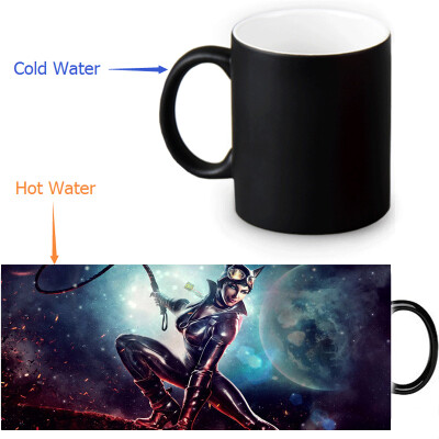 

Cat Woman 350ml12oz Heat Reveal Mug Color Change Coffee Cup Sensitive Morphing Mugs Magic Mug Milk Tea Cups