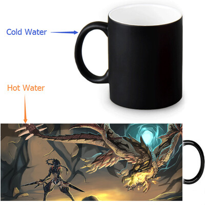 

Monster Hunter Manga 350ml12oz Heat Reveal Mug Color Change Coffee Cup Sensitive Morphing Mugs Magic Mug Milk Tea Cups
