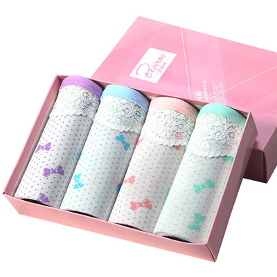 

Jingdong supermarket] Arctic cashmere cotton 4 fine gift box in the waist ladies underwear sexy comfortable women's triangle underwear BJRNK25042-4 style AM