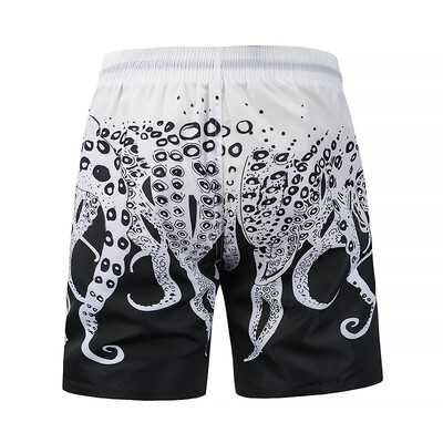 

Summer new mens large size beach pants creative octopus 3D printed swim trunks casual mens European yard pants