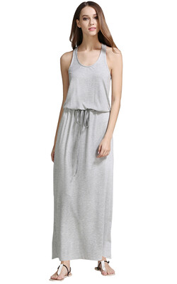 

Womens Sleeveless Blouson Maxi Dress