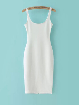 

Sexy Cut Solid Color Bodycon Sleeveless Dress