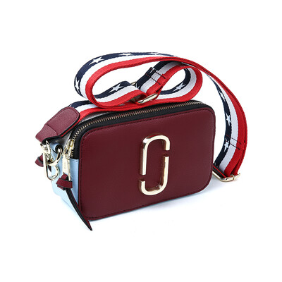 

Viney leather handbags autumn&winter fashion shoulder bag female mini camera bag wide shoulder strap contrast color Messenger bag ladies bag small square bag upgrade models white red collision