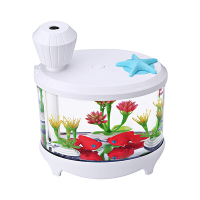 

460ml Fish Tank Essential Oil Diffuser Air Mist Humidifier with Whisper-quiet Operation Portable USB 7 Changing Color LED Lights