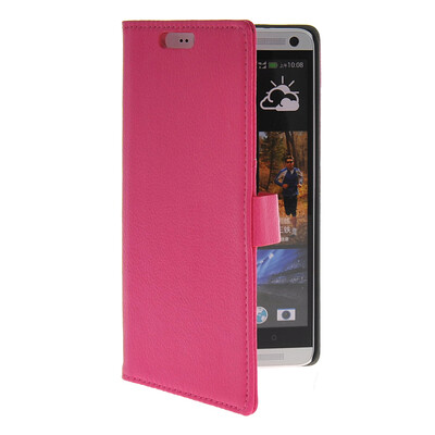 

MOONCASE Slim Leather Flip Wallet Card Pouch with Kickstand Shell Back ЧЕХОЛ ДЛЯ HTC One Max T6 Hot pink