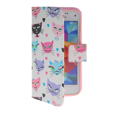 

MOONCASE Pattern Style Leather Side Flip Wallet Card Slot Pouch Stand Shell Back ЧЕХОЛ ДЛЯ Samsung Galaxy S5 Mini