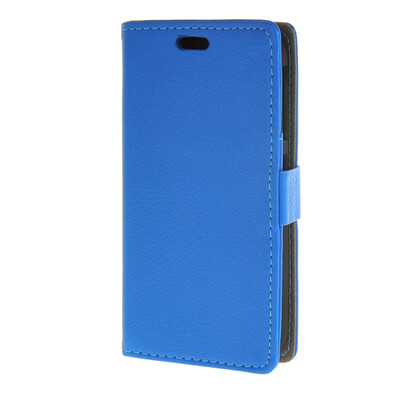 

MOONCASE Litch Skin Leather Card Slot Wallet Bracket Back чехол для HTC Desire 320 D320 Blue