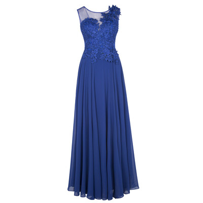 

CAZDZY Scoop Neckline Appliques Lace-Up A-Line Evening Dress