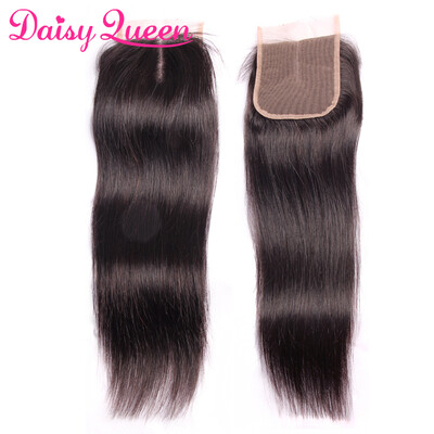 

8A Brazilian Virgin Remy Human Hair Lace Closure Straight 8-20Inch Middle Part 44 Swiss Lace Closure With Baby Hair