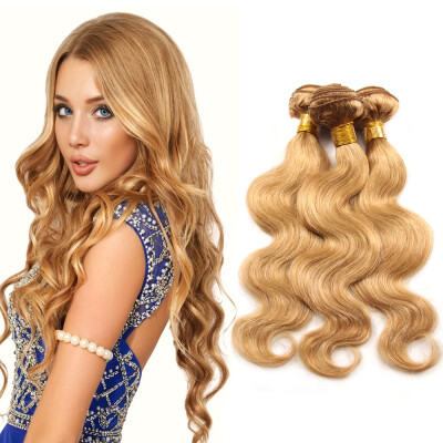 

Nami Hair 3 Bundles Бразильская волна тела Человеческие волосы Блондинка Чистый цвет # 27 Волосы плескают 12 "-26" Толстые концы без пролития Бесплатная доставка