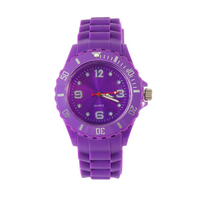 

Classic Stylish Silicon Jelly Strap Unisex Women Lady Wrist Watch Colorful