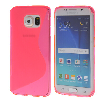 

MOONCASE S - линия мягкий силиконовый гель ТПУ гибкой оболочки Защитный чехол для Samsung Galaxy S6 Edge ярко-розовый