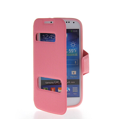 

MOONCASE Leather Side Flip Stand Shell Back Case Cover For Samsung Galaxy S4 Mini I9190 Pink